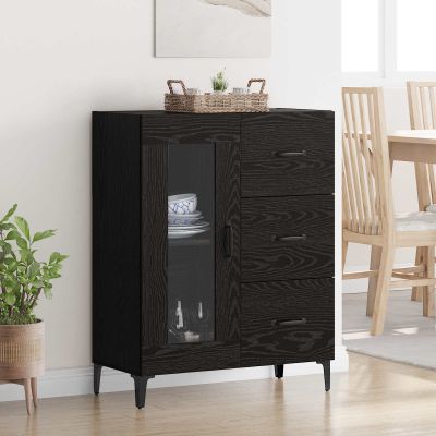 vidaXL Servírovacia skriňa so zásuvkou Čierny dub 69,5 x 34 x 90 cm