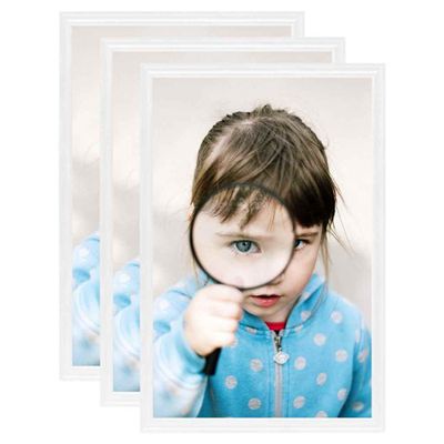 vidaXL Fotorámiky na stenu alebo stôl 3 ks biele 42x59,4 cm MDF