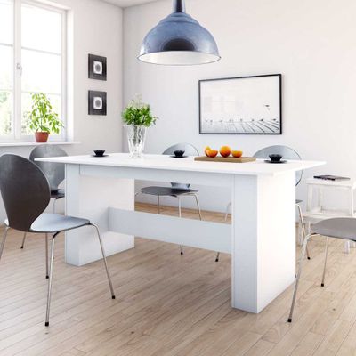 vidaXL Jedálenský stôl, biely 180x90x76 cm, kompozitné drevo