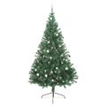 vidaXL Umelý predsvietený vianočný stromček Zelená 240 cm PVC