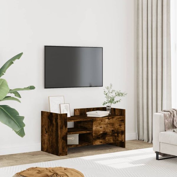 vidaXL TV skrinka dymový dub 80x35x40 cm kompozitné drevo