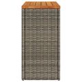 vidaXL Záhrad. príručný stôl drevená doska sivý 58x27,5x55cm polyratan