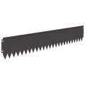 vidaXL Obrubník trávnika 10 ks 103 x 20 cm Oceľ Čierna