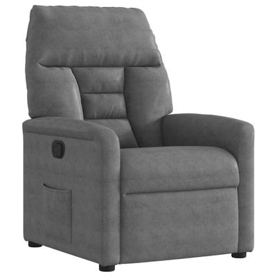 vidaXL Polohovacie kreslo tmavosivé mikrovláknová látka