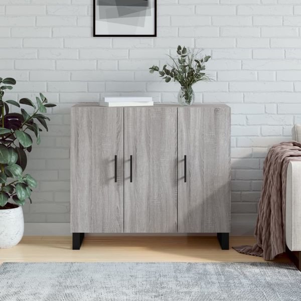vidaXL Komoda sivý dub sonoma 90x34x80 cm kompozitné drevo