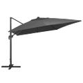 vidaXL Závesný záhradný slnečník+LED, hliníková tyč 400x300cm antracit