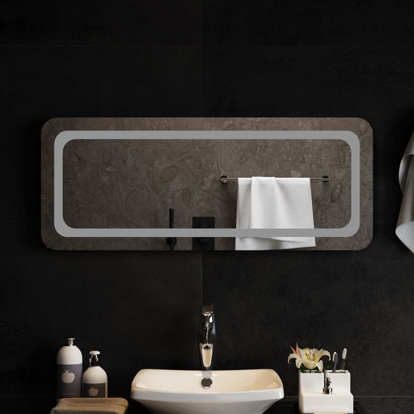 vidaXL Zrkadlo do kúpeľne s LED Priehľadná 100 x 40 cm tvrdené sklo