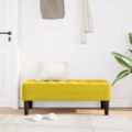 vidaXL lavička s vankúšom Žltá 113 x 57 x 39 cm Zamat