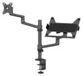 Neomounts DS20-425BL2/Držák displeje a notebooku/na stůl/17-27"; 11,6-17,3"/svorka+průch./VESA 100X100/nosn. 8+5kg/čern Držák, VESA, stolní, pro monitor a notebook, úhloprícka 17"–27", náklon, otácení, rotace, nosnost 8+5kg, cerný