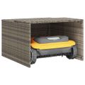 vidaXL Garáž na robotickú kosačku sivá 86x90x52/57 cm polyrattan