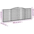 vidaXL Oblúkové gabionové koše 8 ks 400x30x140/160 cm pozink. železo