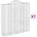 vidaXL Oblúkový gabionový kôš 7 ks 200x50x200/220cm pozinkované železo