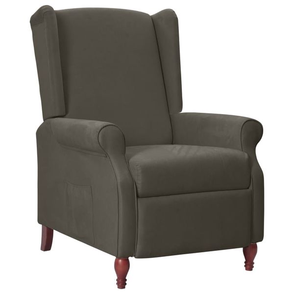 vidaXL Sklápacie kreslo wingback tmavosivé tkanina z mikrovlákna