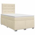 vidaXL Posteľ boxspring s matracom Krémová 120 x 200 cm Látka
