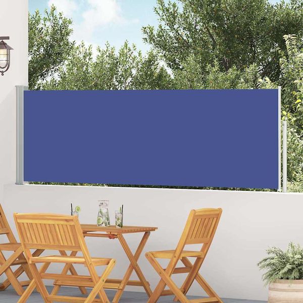vidaXL Zaťahovacia bočná markíza na terasu 100x514 cm, modrá