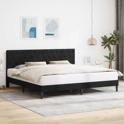 vidaXL Rám postele s čelnou doskou Čierna 180 x 200 cm Zamat