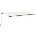 vidaXL Ručne zaťahovacia markíza s LED 500x350 cm krémová