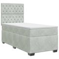 vidaXL Posteľ boxspring s matracom Svetlosivá 80 x 200 cm Zamat