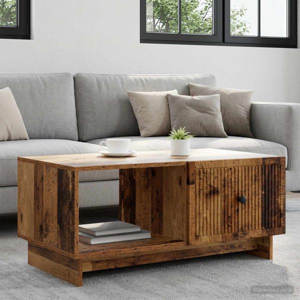 vidaXL Konferenčný stolík Staré drevo 90 x 50 x 40 cm Kompozitné drevo