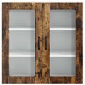 vidaXL Nástenný sklenený kabinet PORTO Dymová dub 80 x 31 x 80 cm