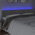 vidaXL Čelo postele s LED bledosivé 180x5x78/88 cm zamat
