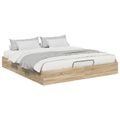 vidaXL Otomanový posteľný rám s úložiskom Sonoma dub 203 x 180 x 25 cm