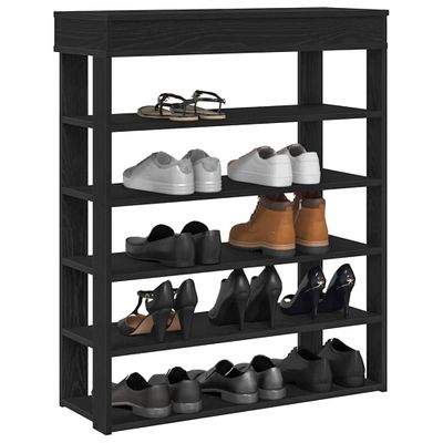vidaXL Regál na topánky čierny 80x30x98 cm kompozitné drevo