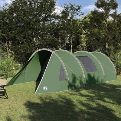 vidaXL Tunelový stan pre 4 osoby Zelená a biela 778 x 356 x 210 cm