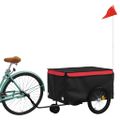 vidaXL Vozík za bicykel, čierno červený 30 kg, železo