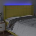 vidaXL Čelo postele s LED zelené 203x16x118/128 cm látka