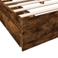 vidaXL Posteľný rám so zásuvkami dymový dub 200x200cm kompozitné drevo