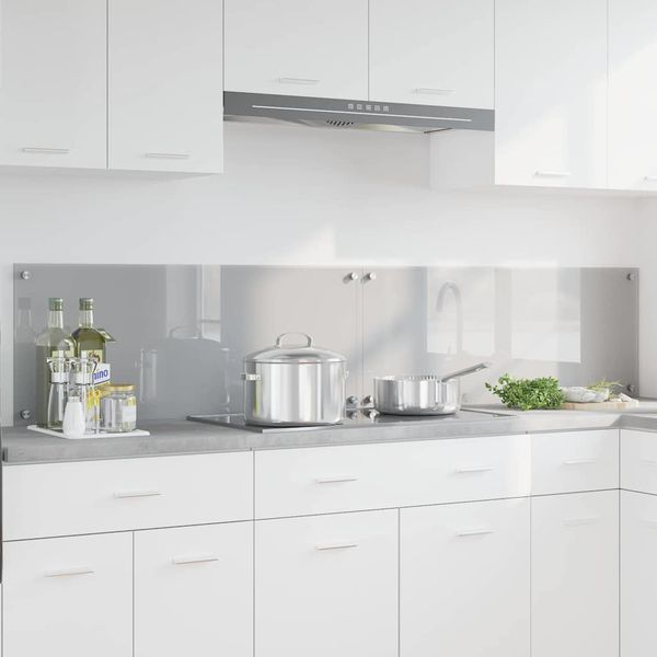 vidaXL Kuchynský obklad 2 pcs Svetlosivá 100 x 40 cm tvrdené sklo