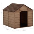 vidaXL Psia búda hnedá 71x71,5x68 cm PP