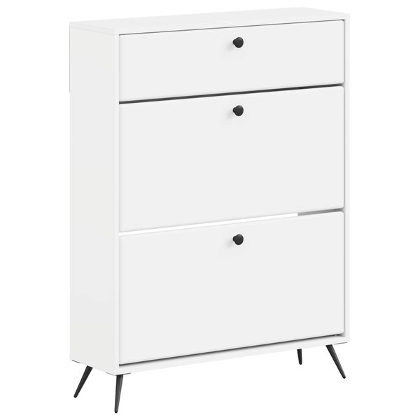 vidaXL Skriňa na topánky BREDA 78 x 24 x 103 cm Kompozitné drevo Biela
