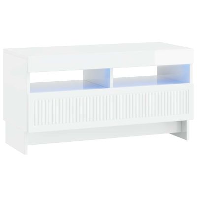 vidaXL LED TV kabinet Biela s vysokým leskom Kompozitné drevo