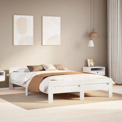 vidaXL Posteľ s matracom biely 150x200 cm masívna borovica