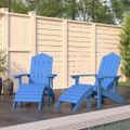 vidaXL Záhradné stoličky s podnožkami Adirondack 2 ks HDPE aqua modré