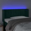 vidaXL Čelo postele s LED tmavozelené 103x16x78/88 cm zamat
