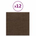 vidaXL Nástenné panely 12 ks hnedé 30x30 cm látková 1,08 m²