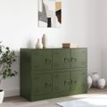 vidaXL Komoda olivovozelená 99x39x73 cm oceľ