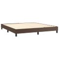 vidaXL Boxspring posteľ s matracom a LED hnedá 180x200 cm umelá koža