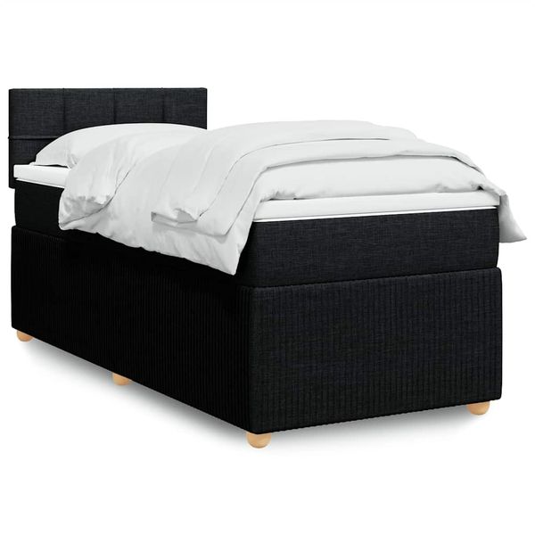 vidaXL Posteľný rám boxspring s matracom čierny 80x200 cm látka