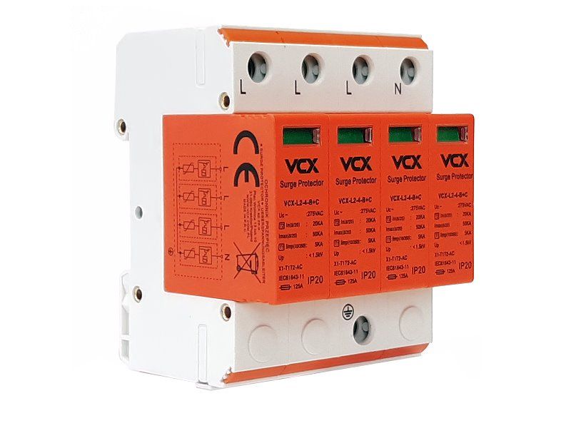 Preťažová ochrana VCX L2-4-B+C AC trieda T1T2 (B+C) 4P 5 kA Professional