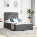 vidaXL Postel s úložným prostorem a matrací Tmavo šedá 140 x 200 cm
