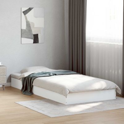 vidaXL Rám postele na podlahe Biela 80 x 200 cm Kompozitné drevo