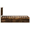 vidaXL Rám postele Dymová dub 75 x 190 cm Masívne borovicové drevo