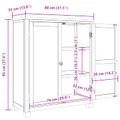 vidaXL Skrinkový s dverami Hnedá 80 x 35 x 95 cm Masívne dubové drevo