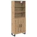vidaXL Highboard 2 ks Remeselný dub 69,5 x 34 x 180 cm