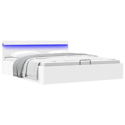 vidaXL Hydraulický posteľný rám+úložný priestor, LED, 180x200 cm