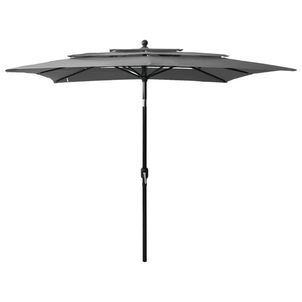 vidaXL 3-stupňový záhradný slnečník, hliníková tyč, antracit 2,5x2,5 m